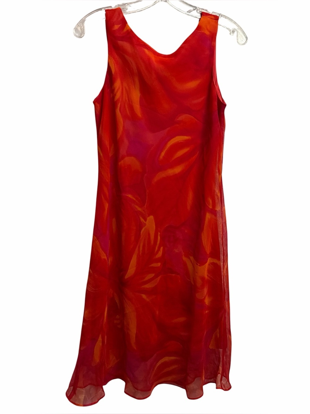 Studio Y Red & Orange Floral Midi Dress